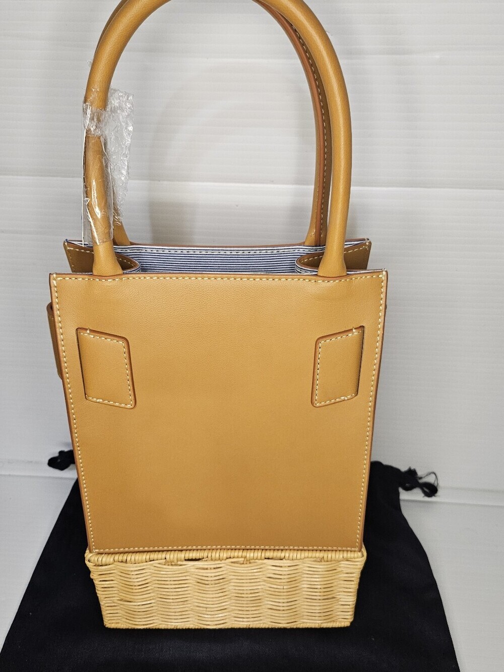 NewJ.McLaughlin Orange Avenue Wicker Straw Handbag Women’sSummer Structured Tote - Picture 5 of 9